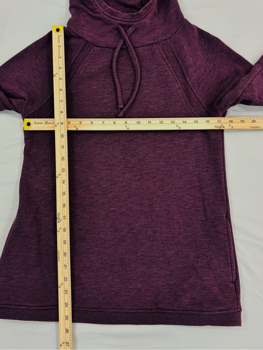 Duluth Trading Co. Cross-Over Fleece Pullover Hoodie Plum Purple - Size XS - Picture 5 of 9